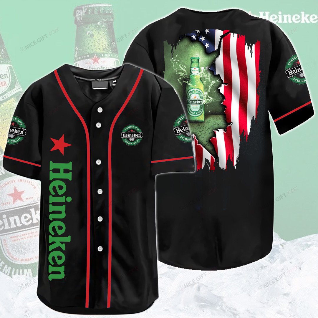 Heineken American Flag Baseball Jersey