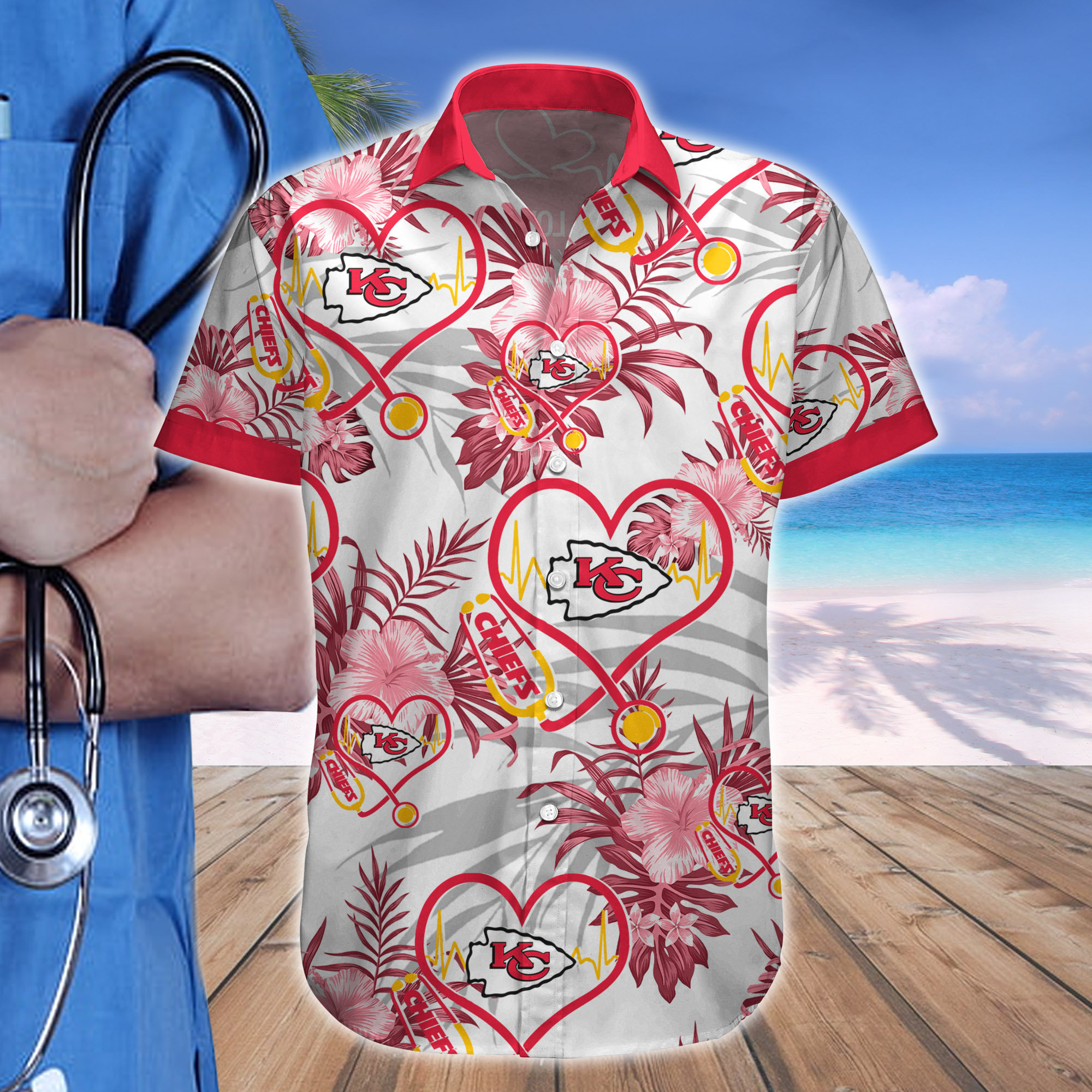 Nurse Love Kansas City Chiefs Hawaiian shirt