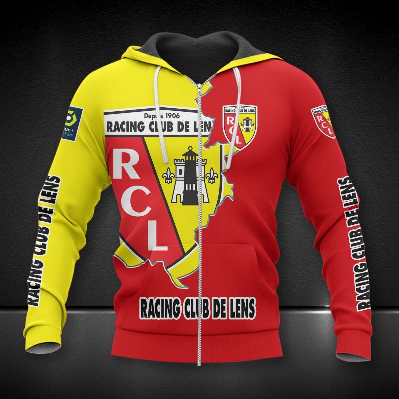Racing Club de Lens 3d all over printed hoodie