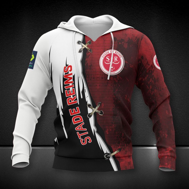 Stade de Reims red 3d all over printed hoodie