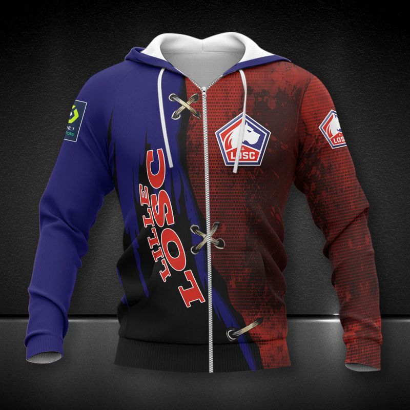 LOSC Lille red 3d all over printed hoodie