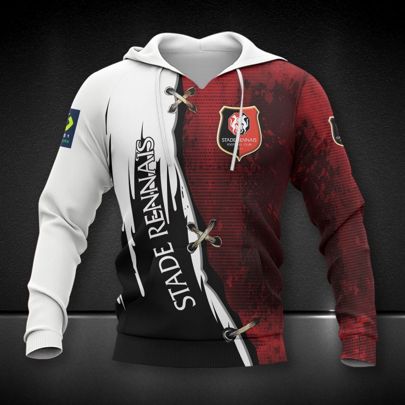 Stade Rennais F.C red 3d all over printed hoodie