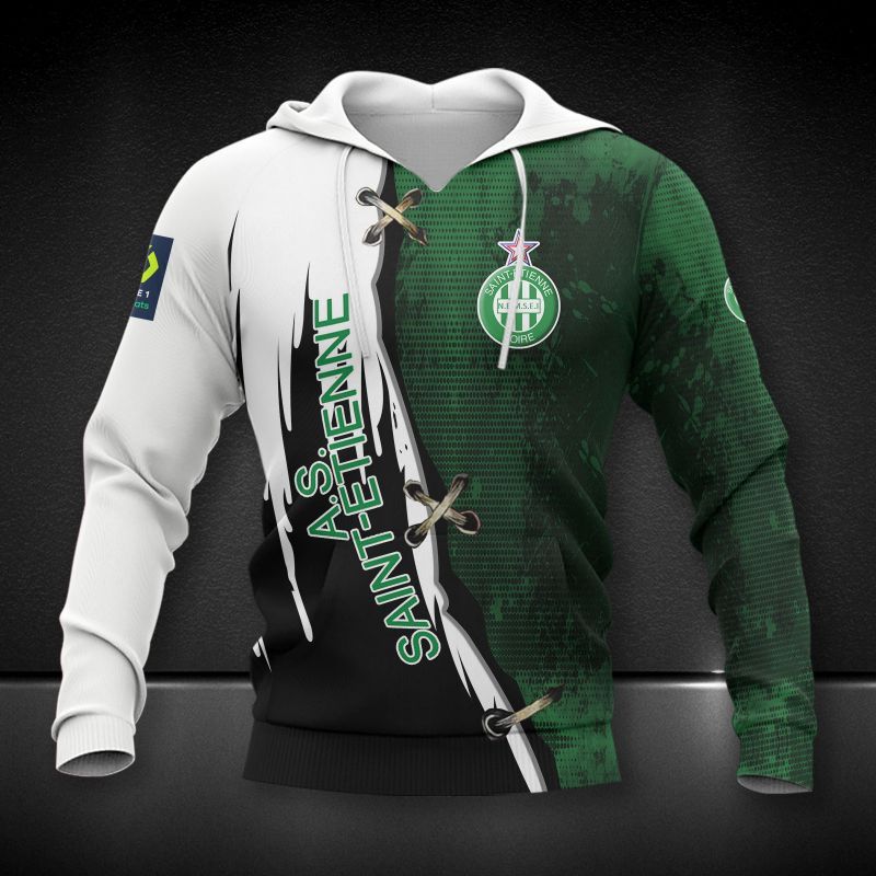 AS Saint-Etienne green 3d all over printed hoodie