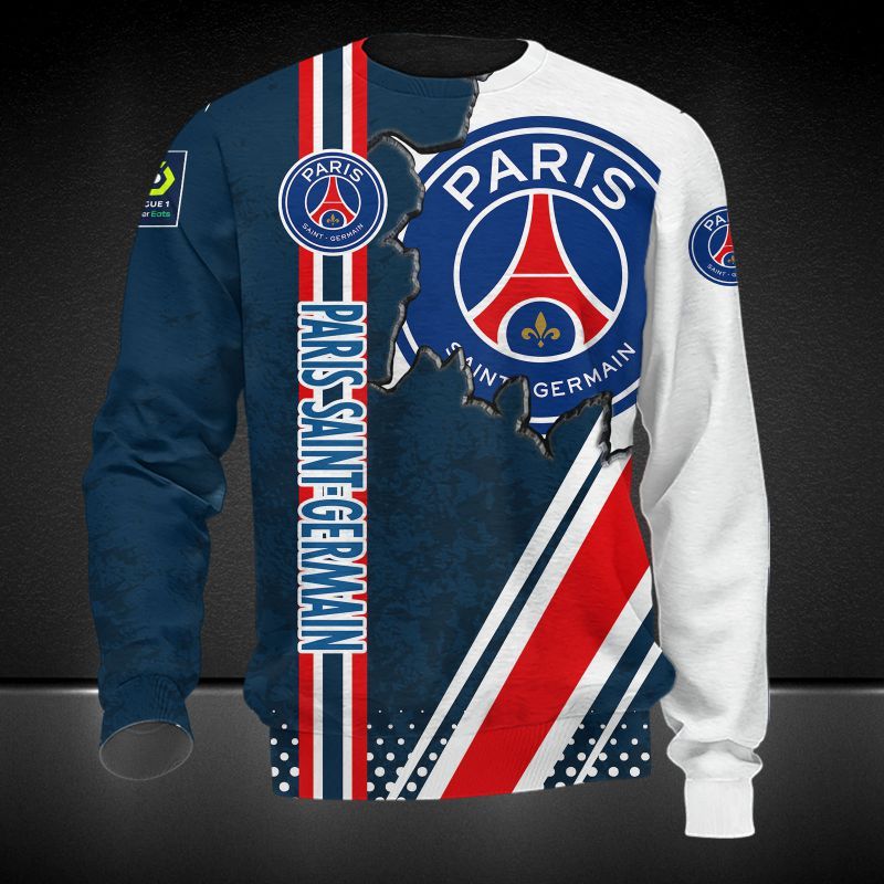 PSG navy white 3d all over printed hoodie