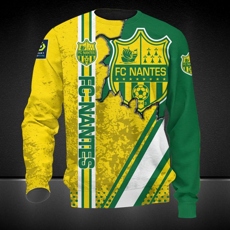 FC Nantes yellow green 3d all over printed hoodie