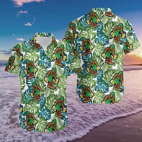 Irish Bigfoot Love Beer Tropical Hawaiian Shirts