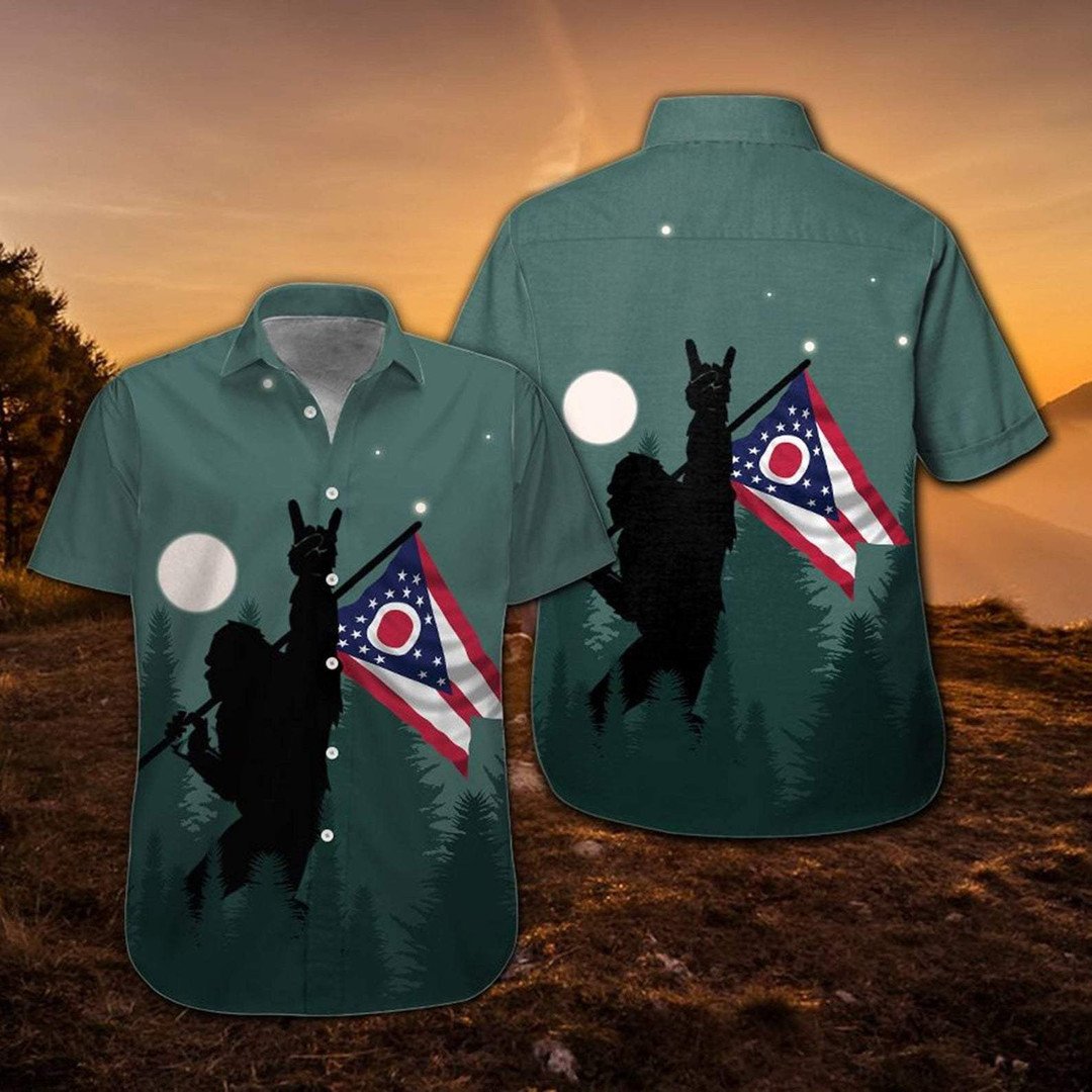 Ohio Proud Bigfoot Sasquatch American Hawaiian Shirts