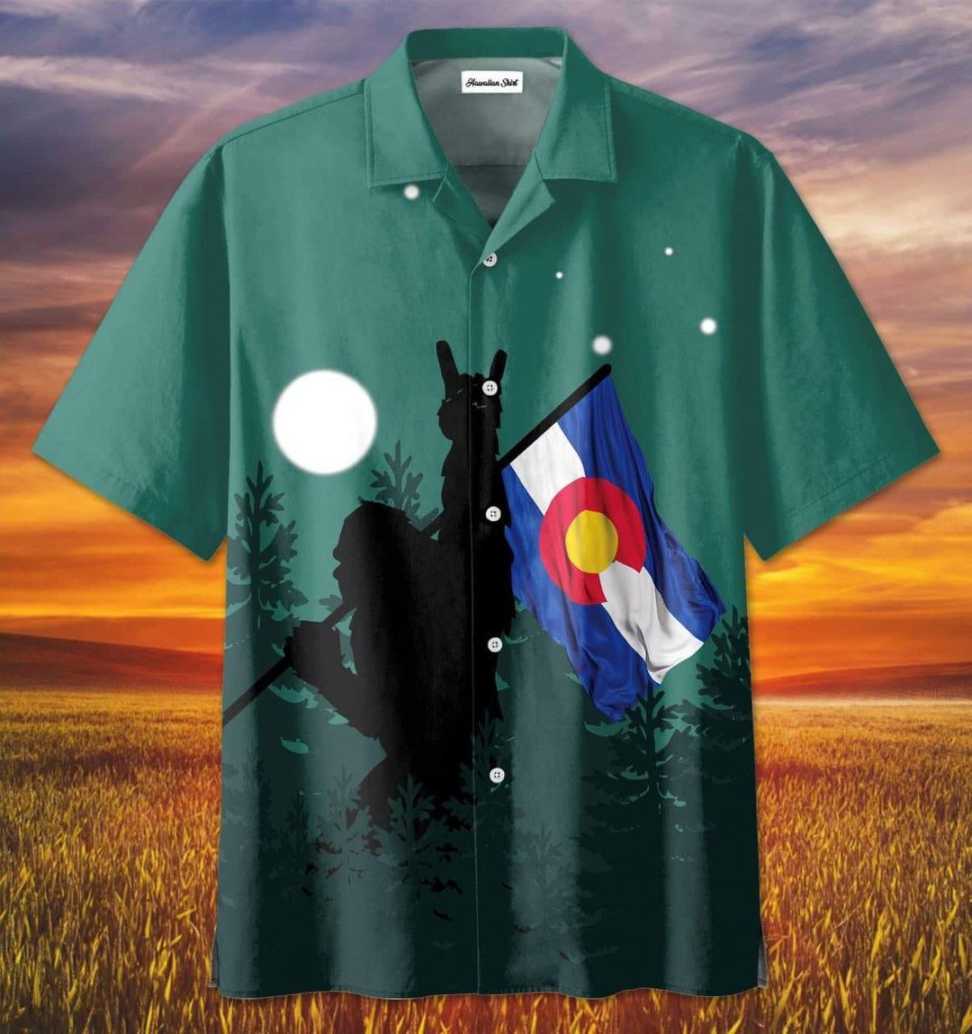 Colorado Proud Bigfoot Sasquatch American Hawaiian Shirts