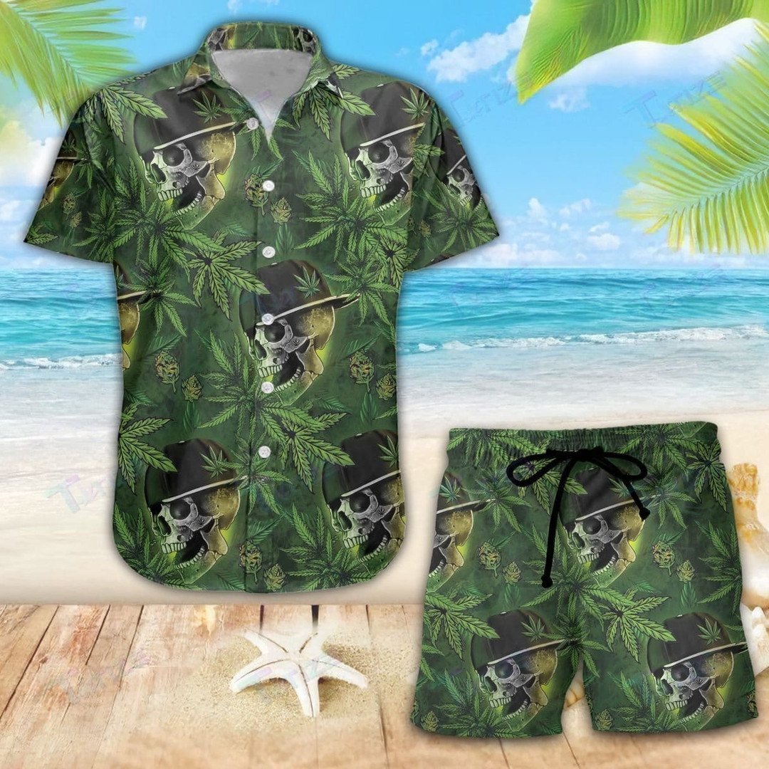 Stoner Skull Smoke Weed Hawaiian Shirts