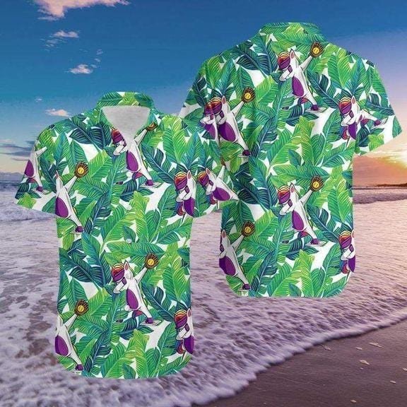 Softball Unicorn Dabbing Pitch Perfect Tropical Hawaiian Shirts