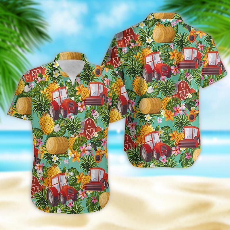 Farmer Pineapple Tropical Hawaiian Shirts