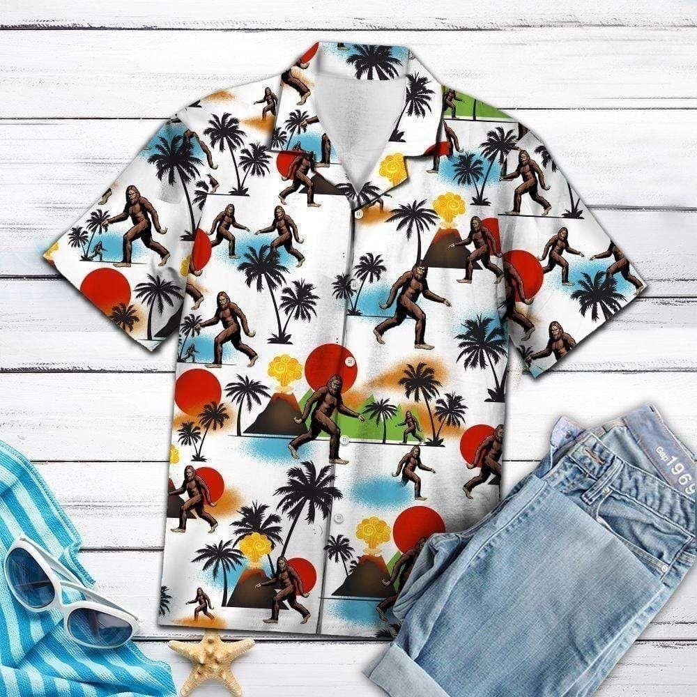 Sunny Bigfoot Summer Vibe Tropical Hawaiian Shirts