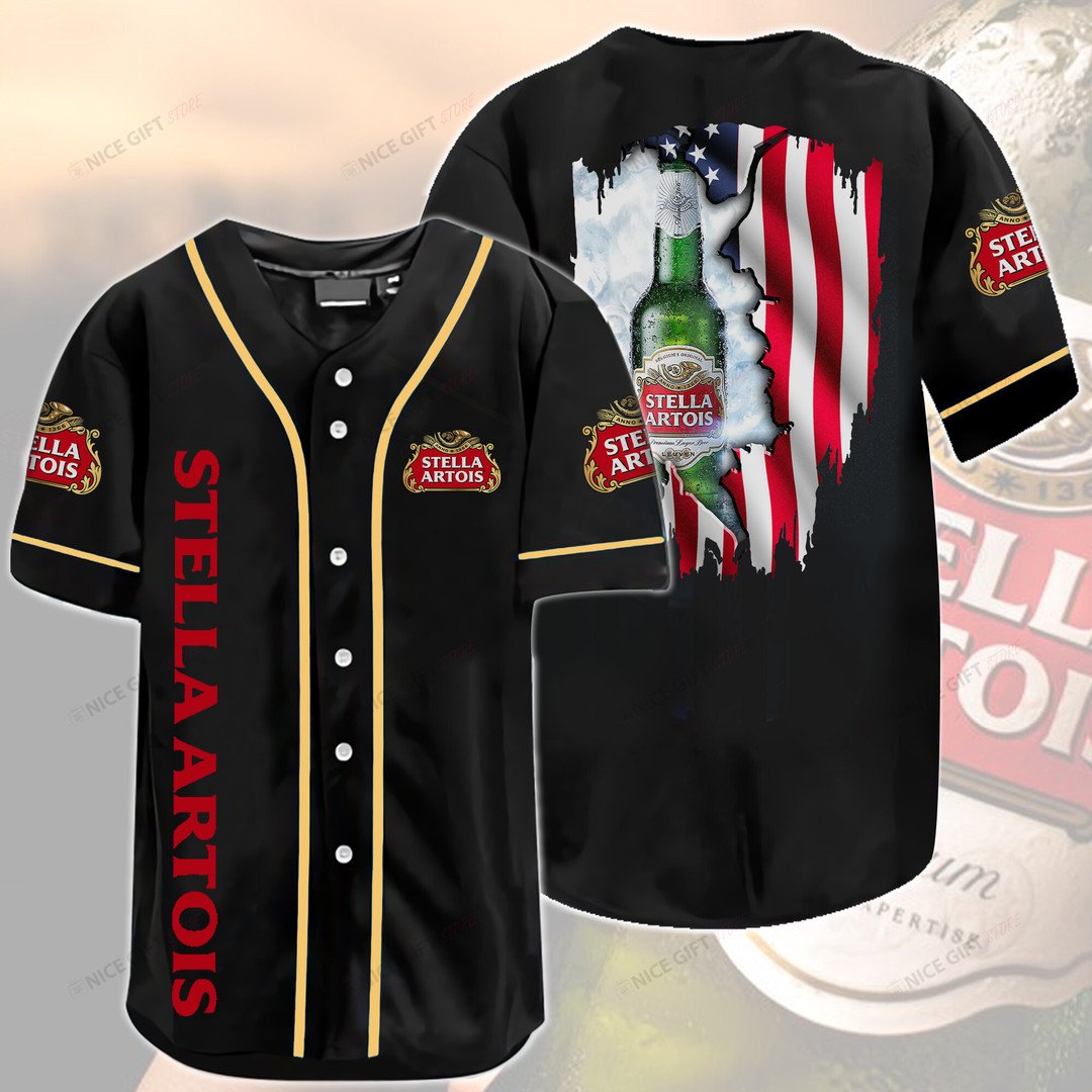 Stella Artois American Flag Baseball Jersey