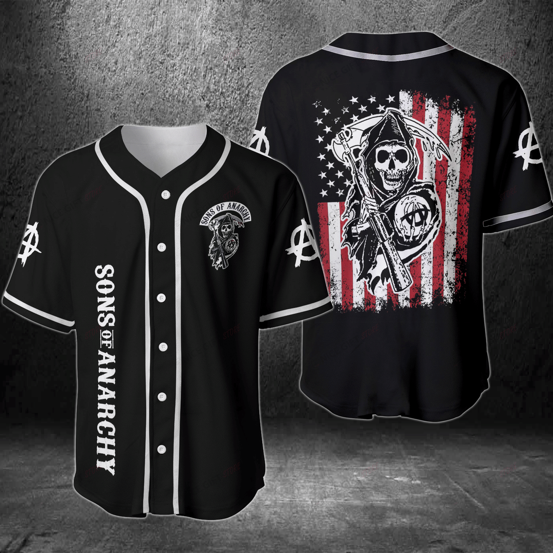 Sons of Anarchy American Flag Baseball Jersey