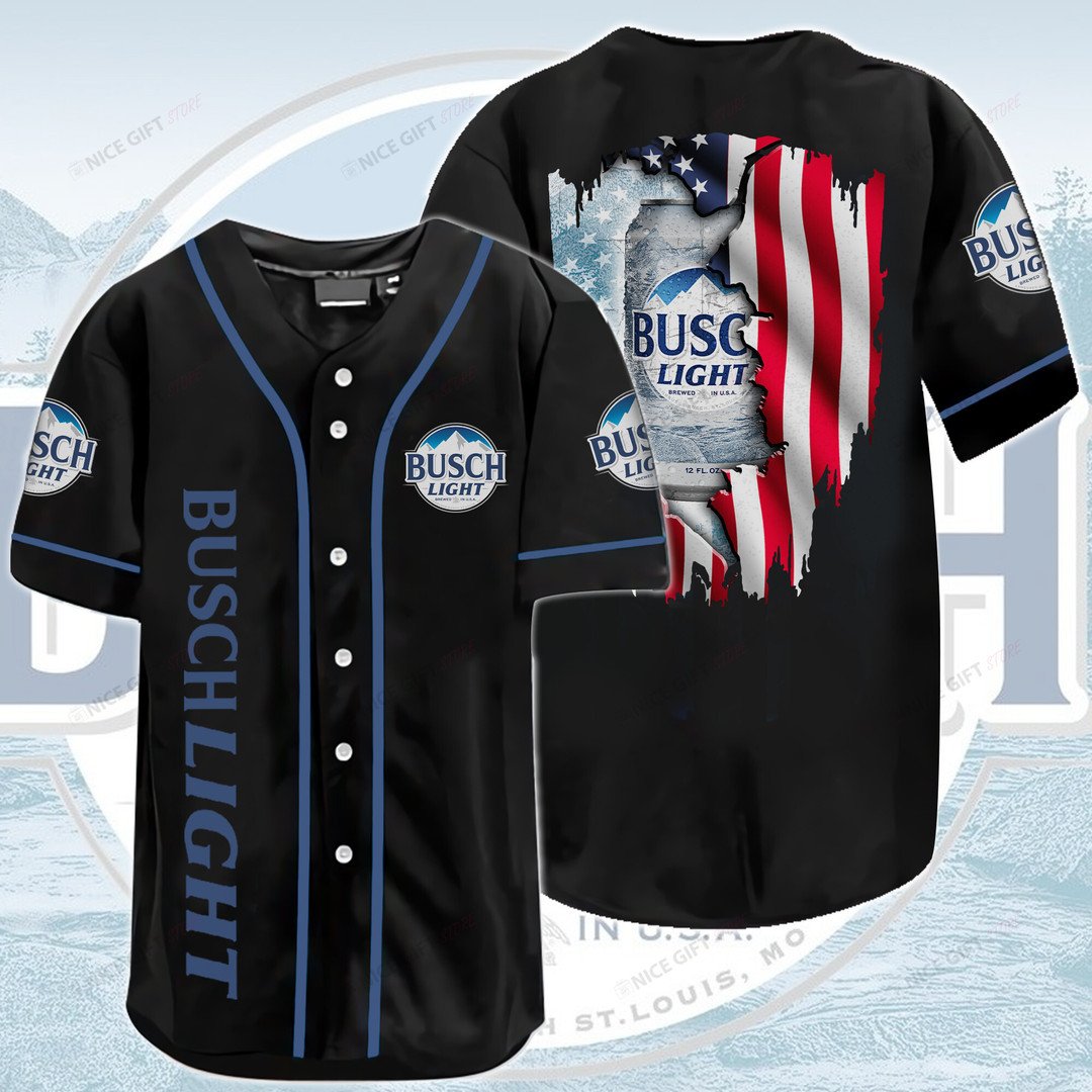 Busch Light American Flag Baseball Jersey