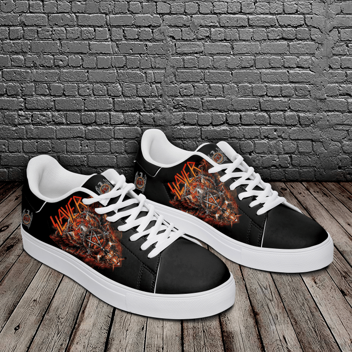 Slayer Black Stan Smith Low Top Shoes