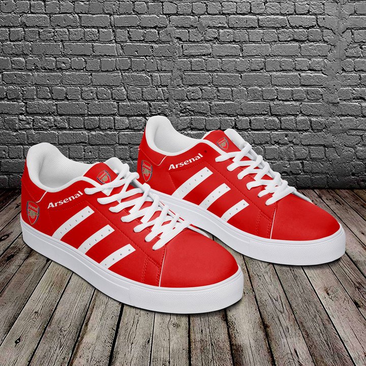 Arsenal Red And White Stan Smith Low Top Shoes