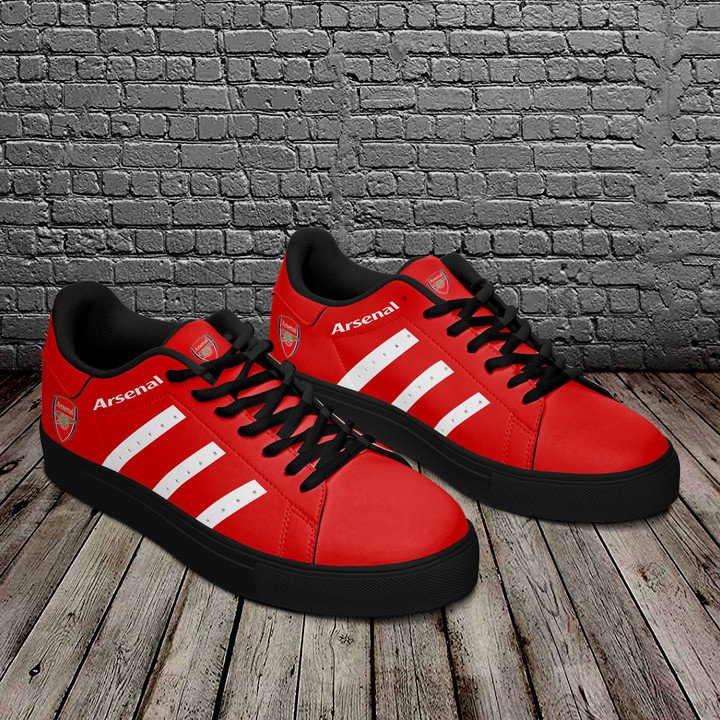 Arsenal Red And White Stan Smith Low Top Shoes