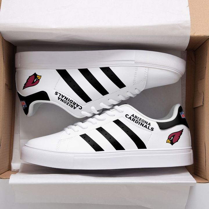 Arizona Cardinals NFL Black And White Stan Smith Low Top Shoes