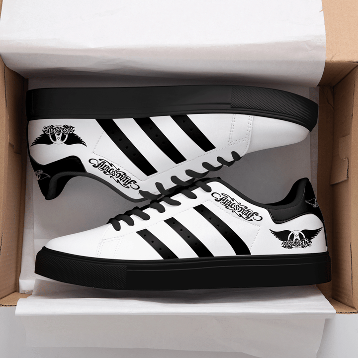 Aerosmith Black And White Stan Smith Low Top Shoes