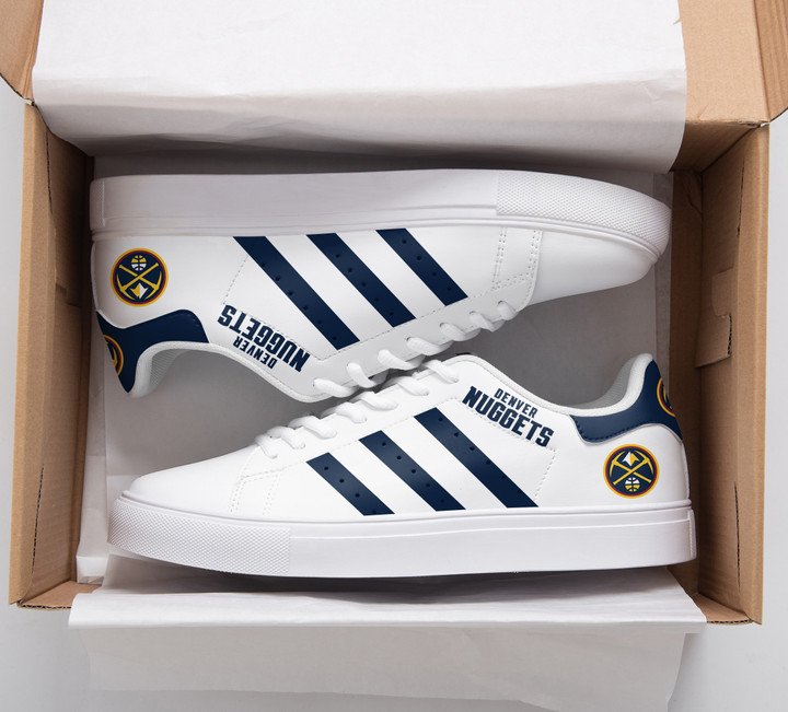 Denver Nuggets Navy And White Stan Smith Low Top Shoes