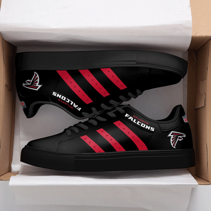 Atlanta Falcons NFL Black And Red Stan Smith Low Top Shoes