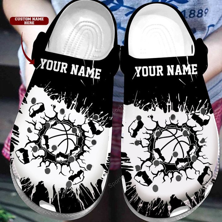 Custom Name Basketball Smashing Crocs Crocband Clogs