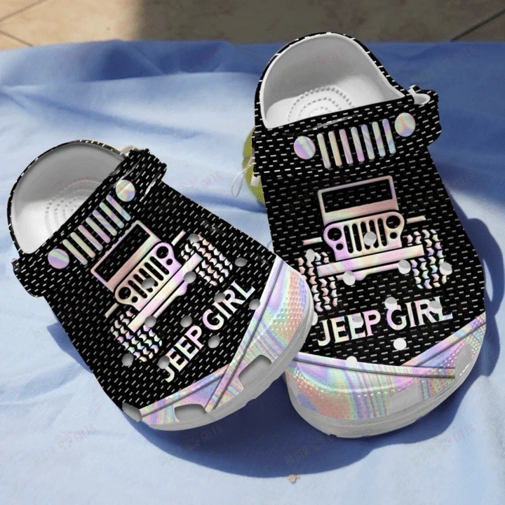 Jeep Girl Hologram Crocs Crocband Clogs