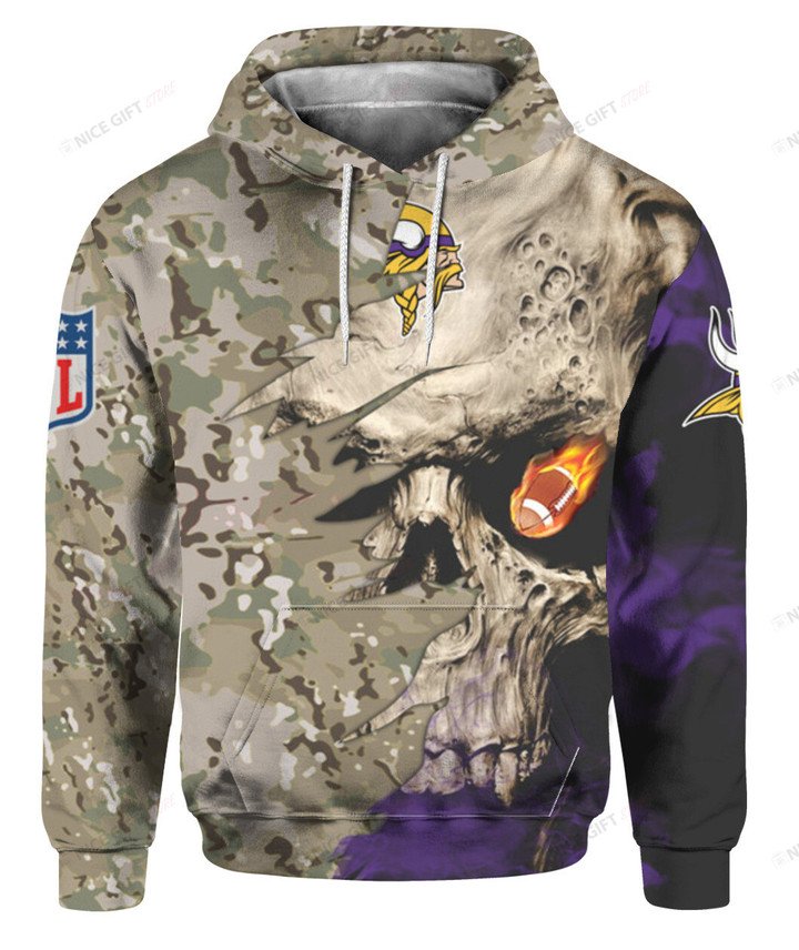 NFL Minnesota Vikings Camouflage 3D Hoodie