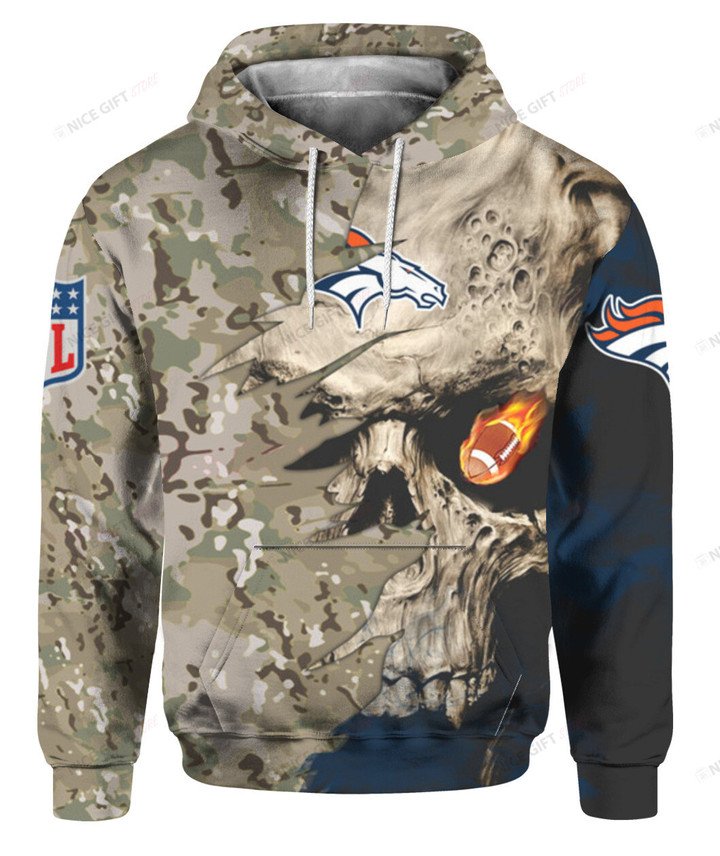 NFL Denver Broncos Camouflage 3D Hoodie