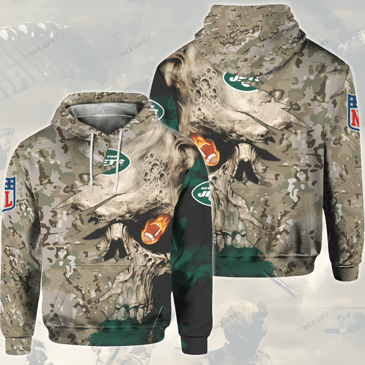 NFL New York Jets Camouflage 3D Hoodie
