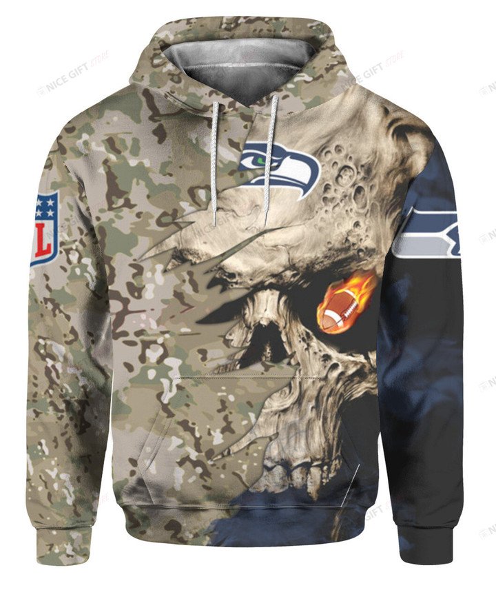 NFL Seattle Seahawks Camouflage 3D Hoodie