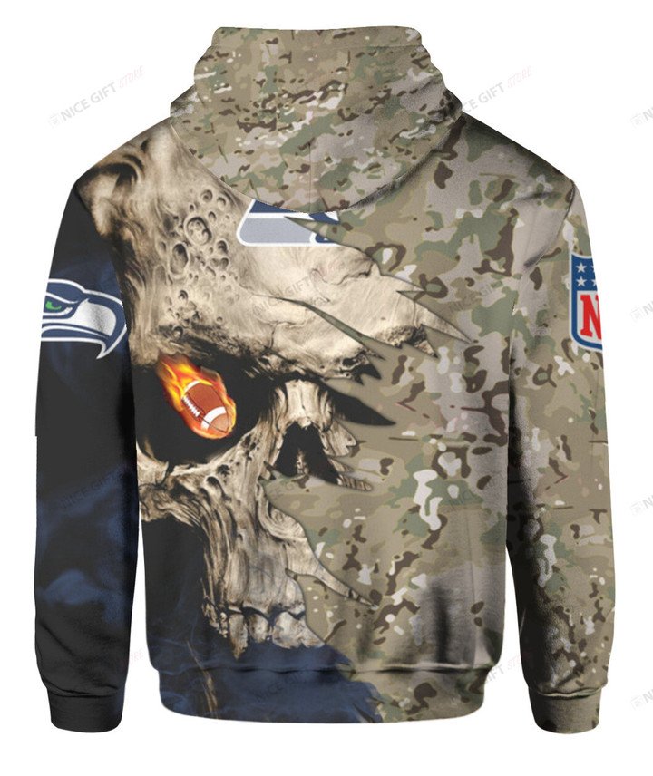 NFL Seattle Seahawks Camouflage 3D Hoodie