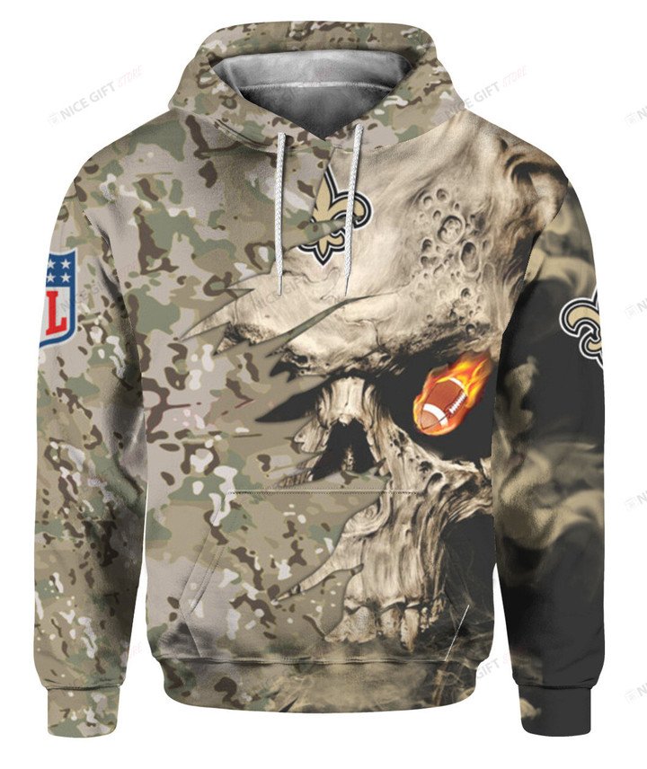 NFL New Orleans Saints Camouflage 3D Hoodie