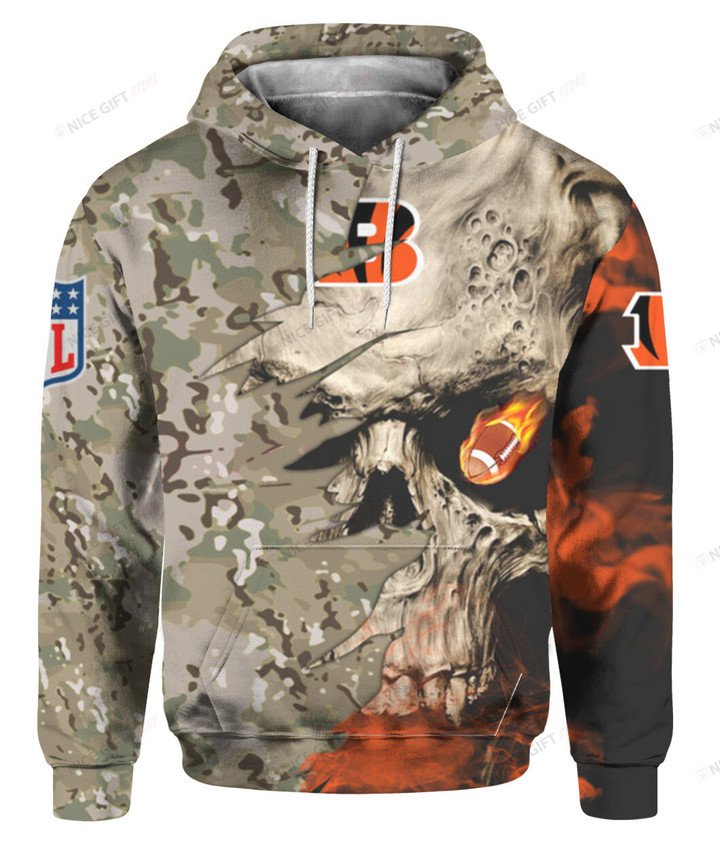 NFL Cincinnati Bengals Camouflage 3D Hoodie
