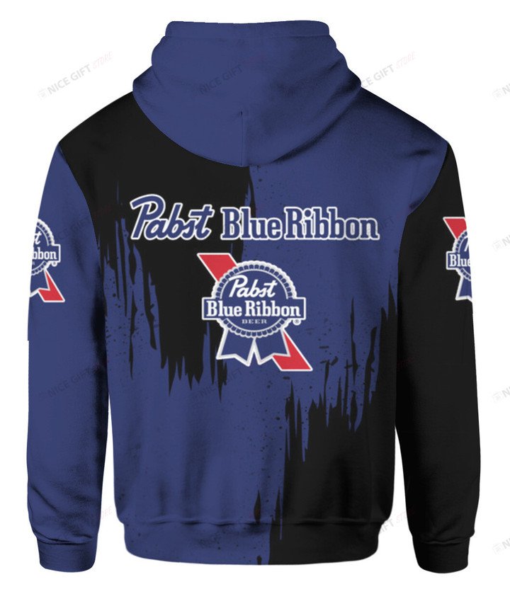 Pabst Blue Ribbon Black And Navy 3D Hoodie