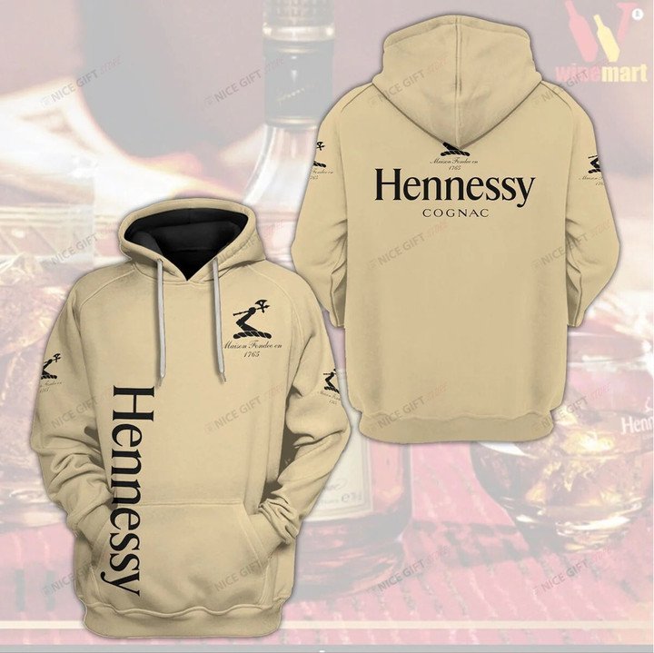 Hennessy Beige Colored 3D Hoodie