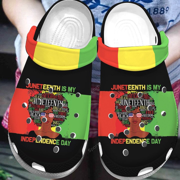 Juneteenth Is My Independence Day Crocs Crocband Clogs