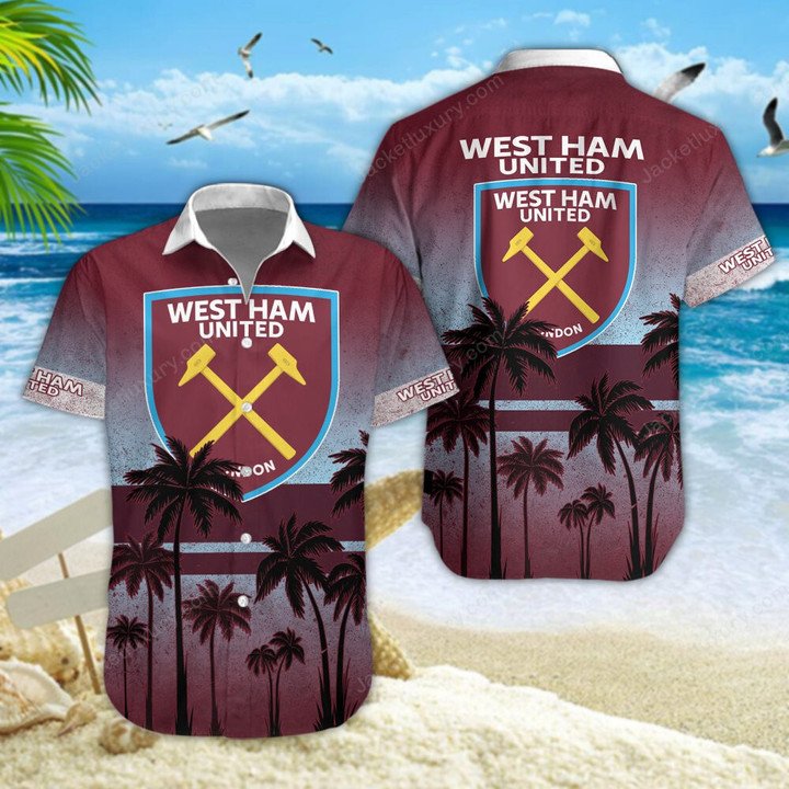 West Ham United F.C Palm Tree Hawaiian Shirt
