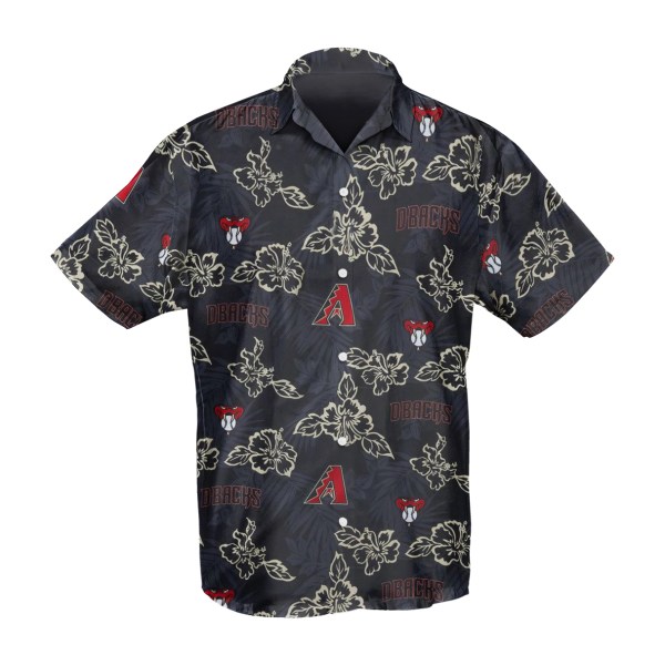 Arizona Diamondbacks MLB Hibiscus Black Hawaiian Shirt
