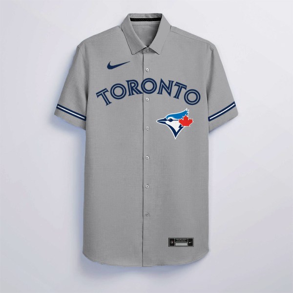 Toronto Blue Jays MLB Personalized Gray Hawaiian Shirt