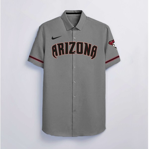 Arizona Diamondbacks NFL Grey Personalized Hawaiian Shirt