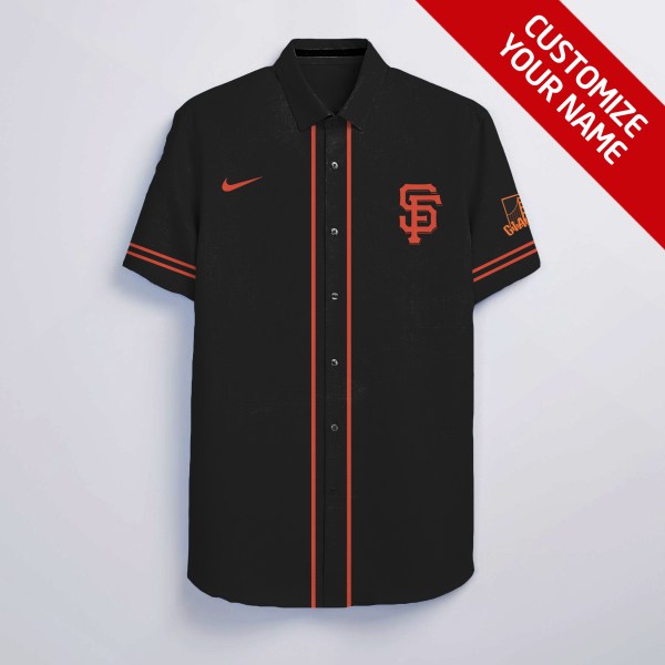 San Francisco Giants NFL Black Personalized Hawaiian Shirt