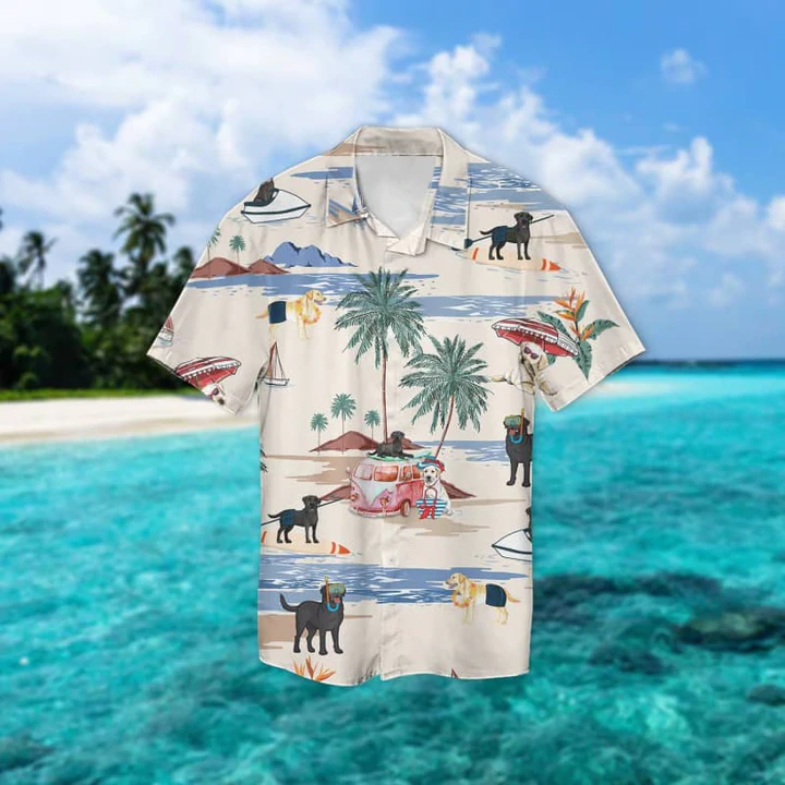 Labrador Retriever Beach Hawaiian Shirt