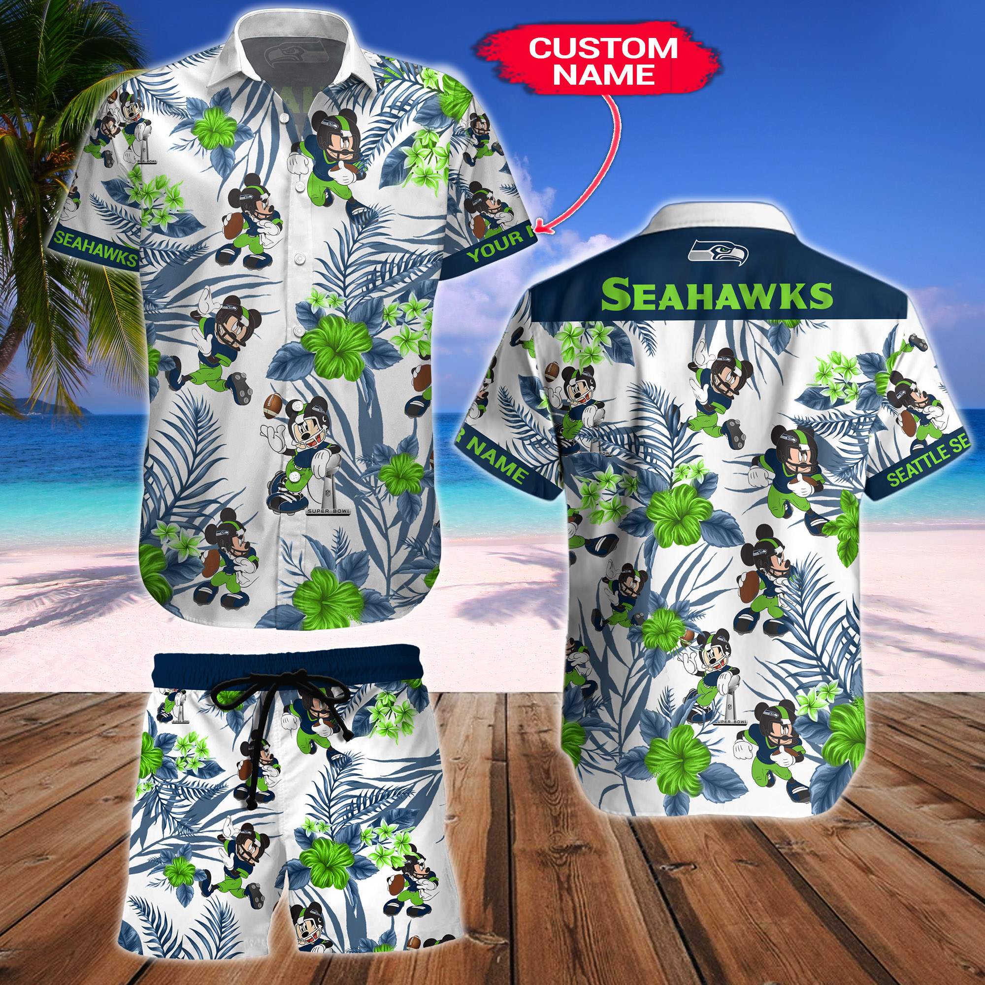 Tampa Bay Buccaneers Mickey Custom Name Hawaiian Shirt