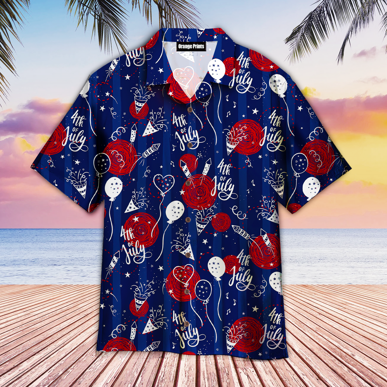 4th Of July Party Seamless Hawaiian Shirt