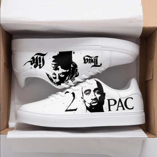 2 PAC Thug Life White 3D Over Printed Stan Smith Shoes