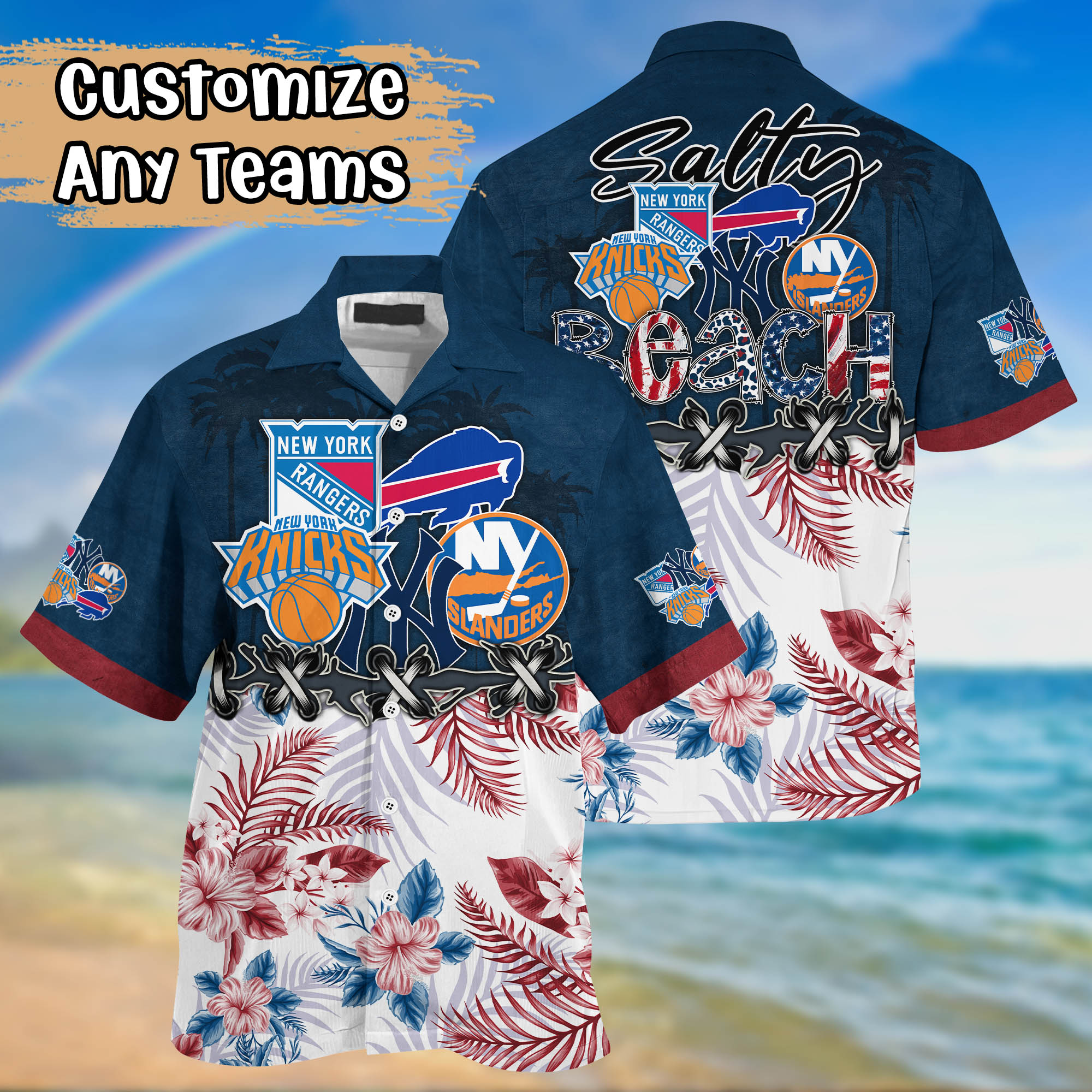 New York Sport Teams Salty Beach Hawaiian Shirt