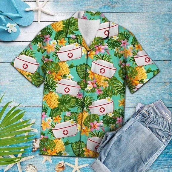 Nurse Pineapple Tropical Hawaiian Shirts