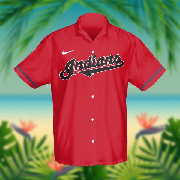 Cleveland Indians MLB Red Personalized Hawaiian Shirt